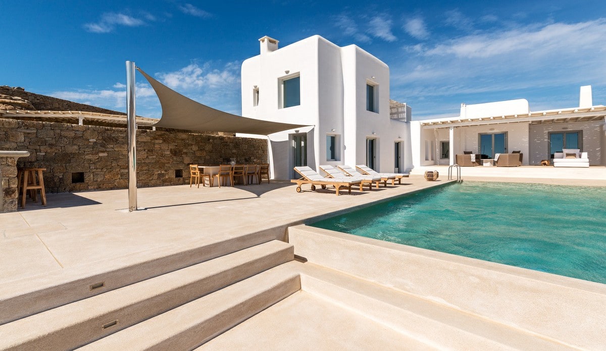 Villa Ivana Mykonos - Vue extérieure de la villa avec piscine