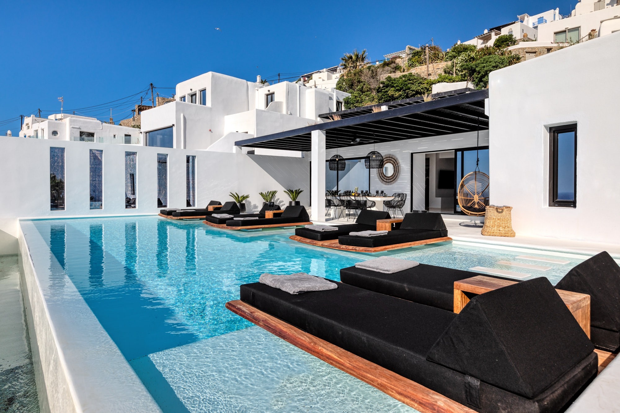 Villa Milana Mykonos - Vue extérieure de la villa avec piscine