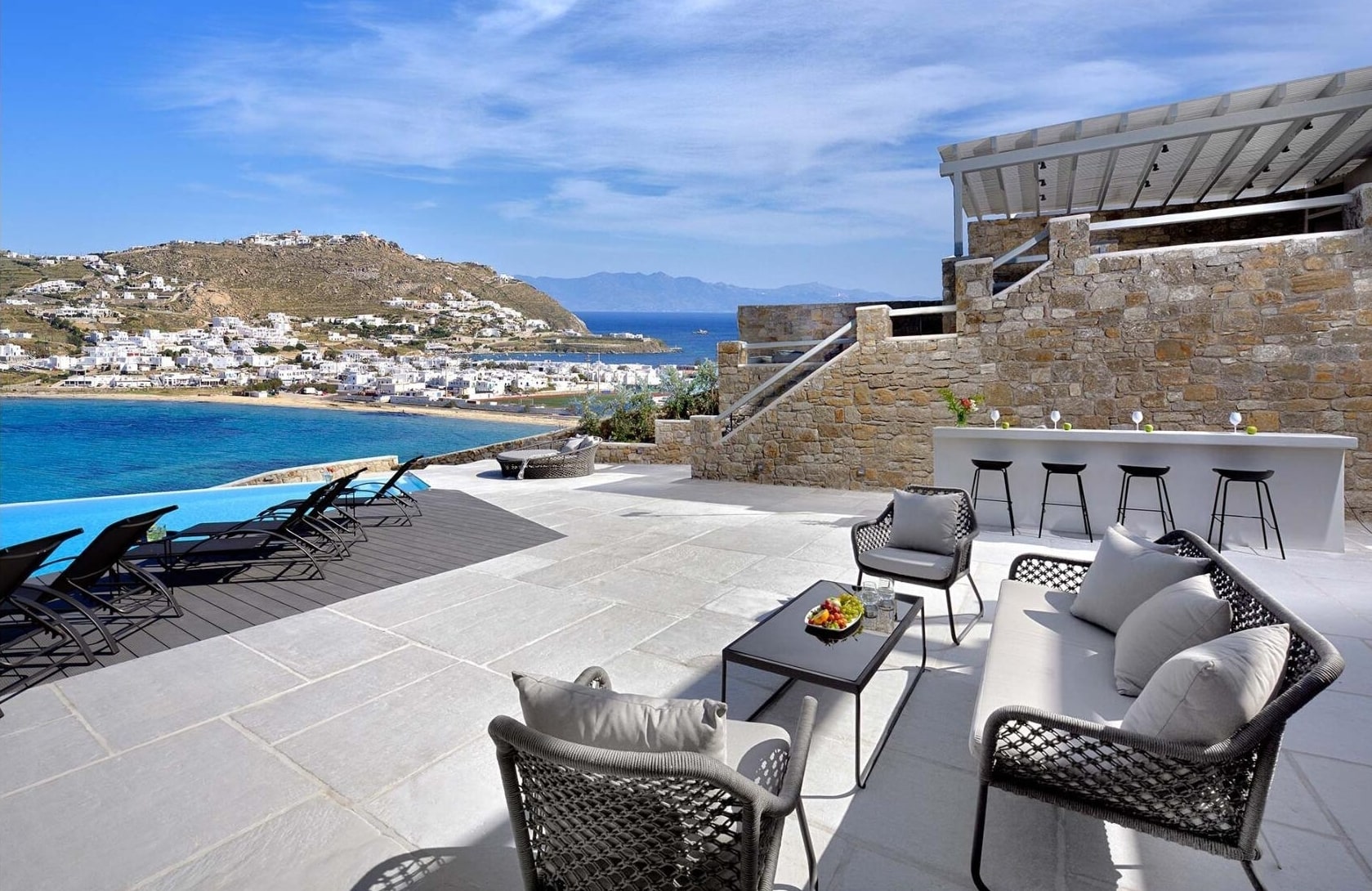 Villa Katia Mykonos - Vue extérieure de la villa avec piscine